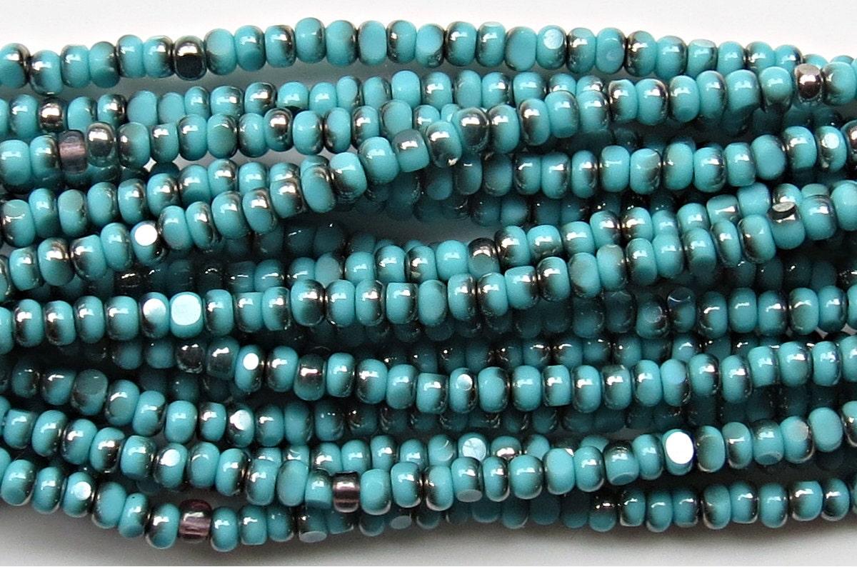 11/0 Charlotte true Cut Beads Patina Opaque Aqua Green Gun Metal 10/20/50/250/500 Grams 1300 Pieces