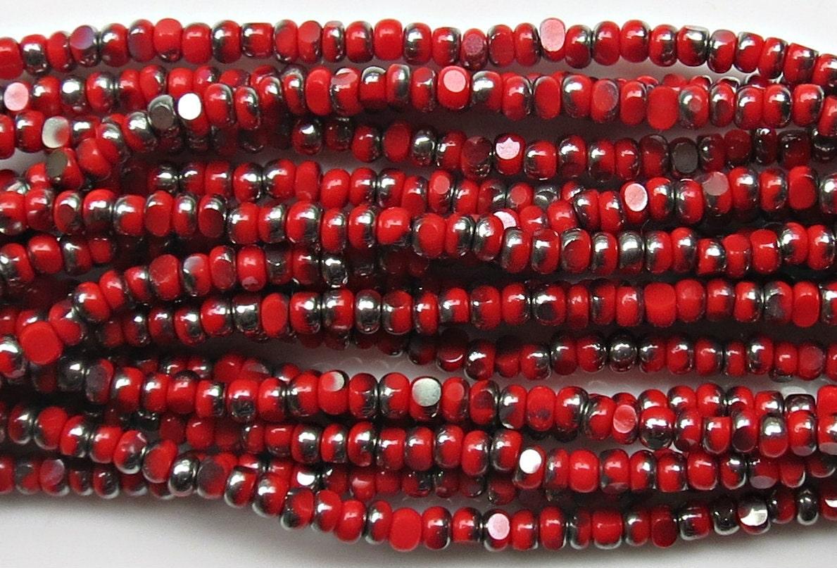 13/0 Charlotte Cut Beads Patina Light Red Opaque Gun Metal 5/10/20/50/250/500 Grams craft supplies, jewelry making, embroidery materials