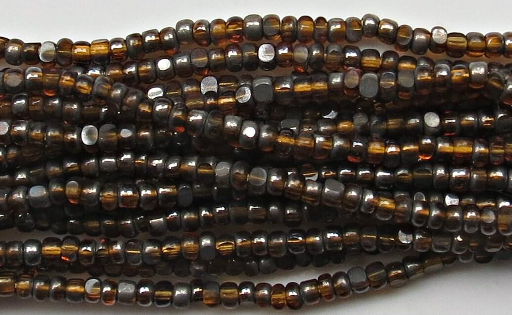 11/0 Charlotte true Cut Beads Patina Topaz transparent Gun Metal 10/20/50/250/500 Grams 1300 Pieces