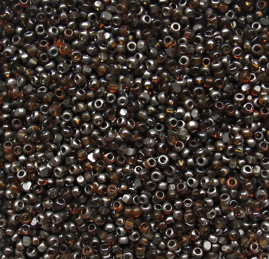 11/0 Charlotte true Cut Beads Patina Topaz transparent Gun Metal 10/20/50/250/500 Grams 1300 Pieces
