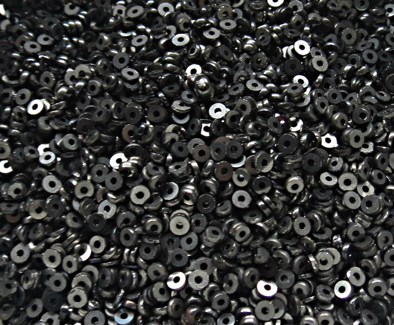 3MM Glass Sequins High Glaze Gun Metal 5/10/20 Grams