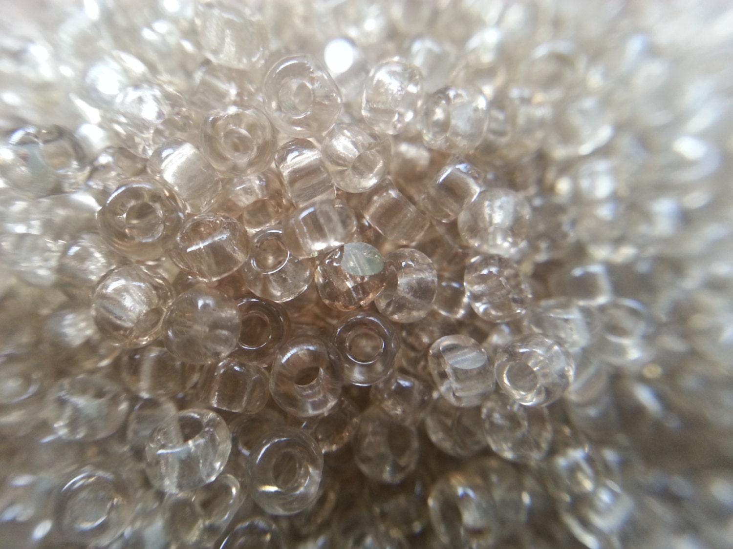 8/0 Charlotte Cut Beads Ionized Crystal Light Champagne 10/20/50/250/500 Grams glass beads, jewelry supply, vintage findings, craft supply