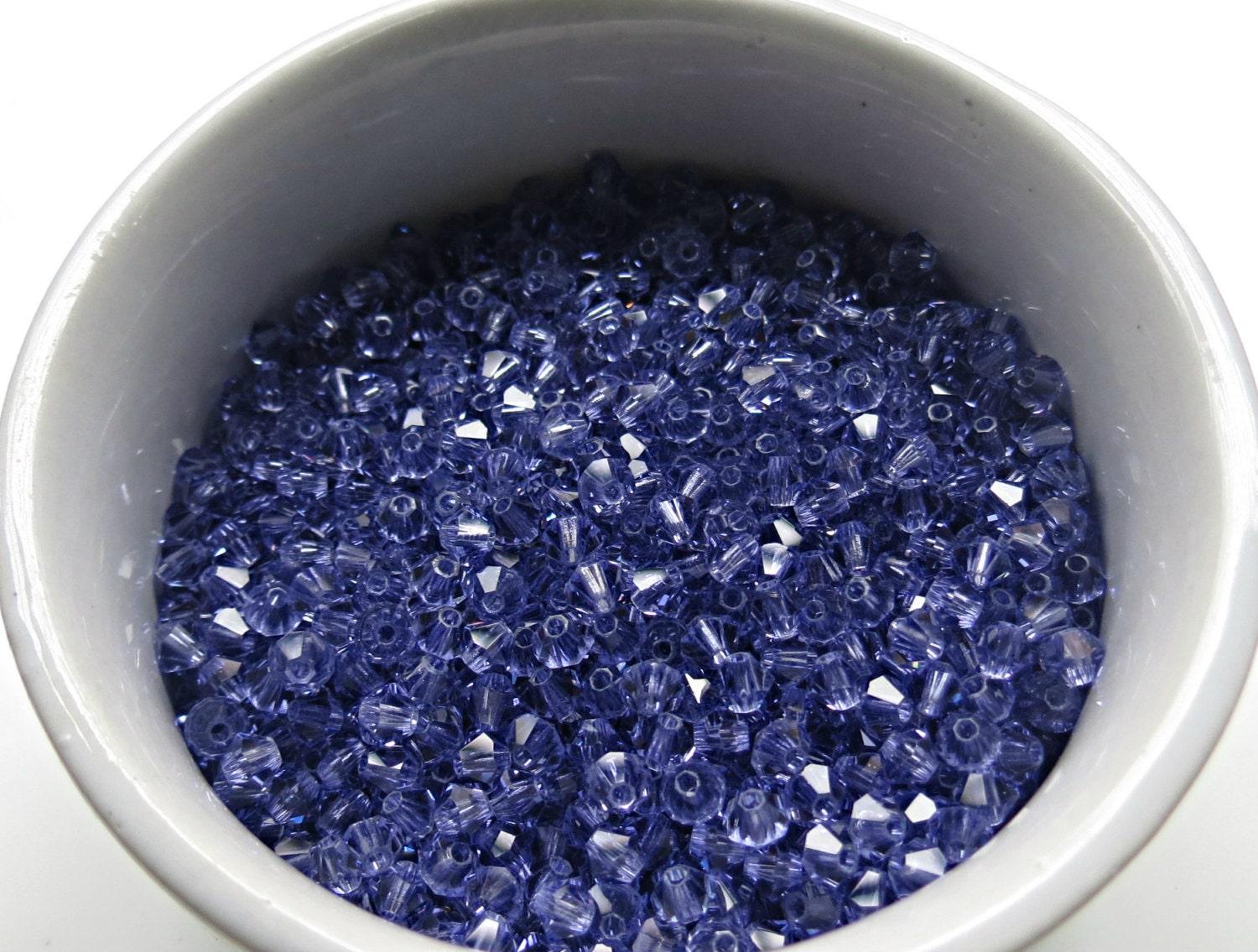 4/5mm Tanzanite Swarovski Bicone BEADS 36/72/144/432/720 Pieces, jewelry findings, vintage crystals VINTAGE SWAROVSKI, jewelry making, rare