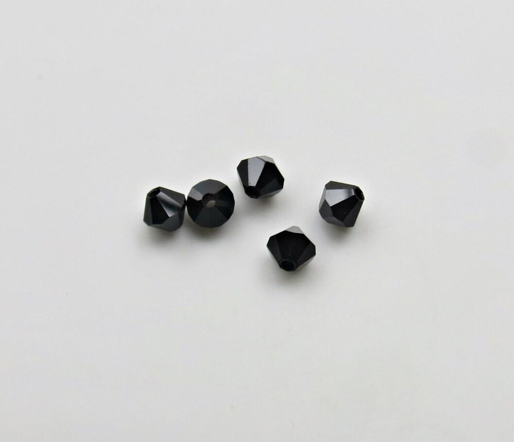 4/5mm Jet Black Swarovski Bicone 25/50 Gross (280) Jewelry making beads, embroidery materials, crystal black