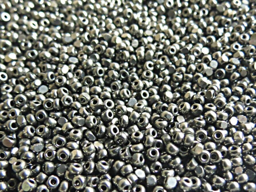 13/0 Charlotte True Cut Beads Gun Metal 5/10/20/50/250/500 Grams craft supplies, jewelry making, PREMIUM materials, vintage rare beads