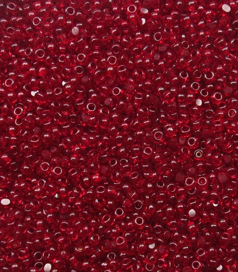 13/0 Charlotte Cut Beads Transparent Garnet 5/10/20/50/250/500 craft supplies, jewelry making, embroidery materials, vintage beads, rare
