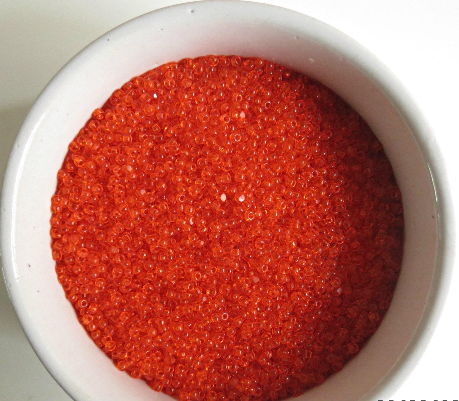 11/0 Charlotte true Cut Beads Orange Transparent 10/20/50/250/500 Grams PREMIUM SEED BEADS, jewelry making materials, vintage supplies