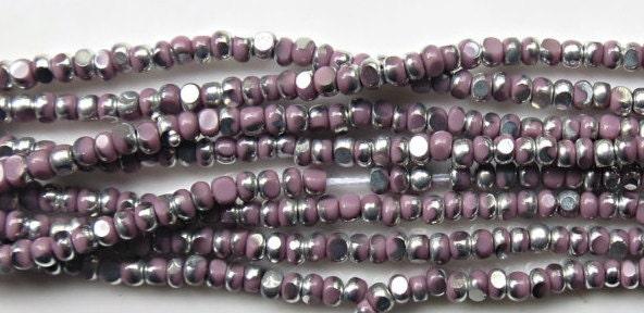 13/0 Charlotte Cut Beads Patina Opaque Light Purple Silver 5/10/20/50/250/500 Grams glass beads, jewelry supply, findings, rare craft supply