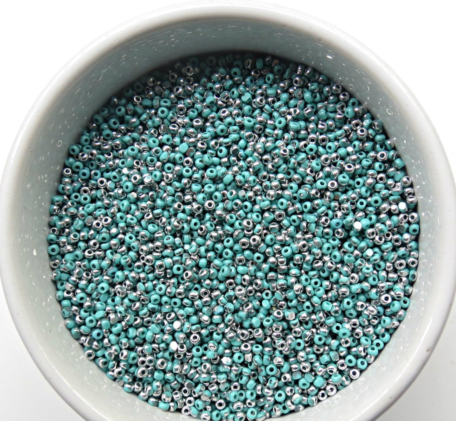 11/0 Charlotte true Cut Beads Patina Opaque Aqua Green Silver 10/20/50/250/500 Grams 1300 Pieces