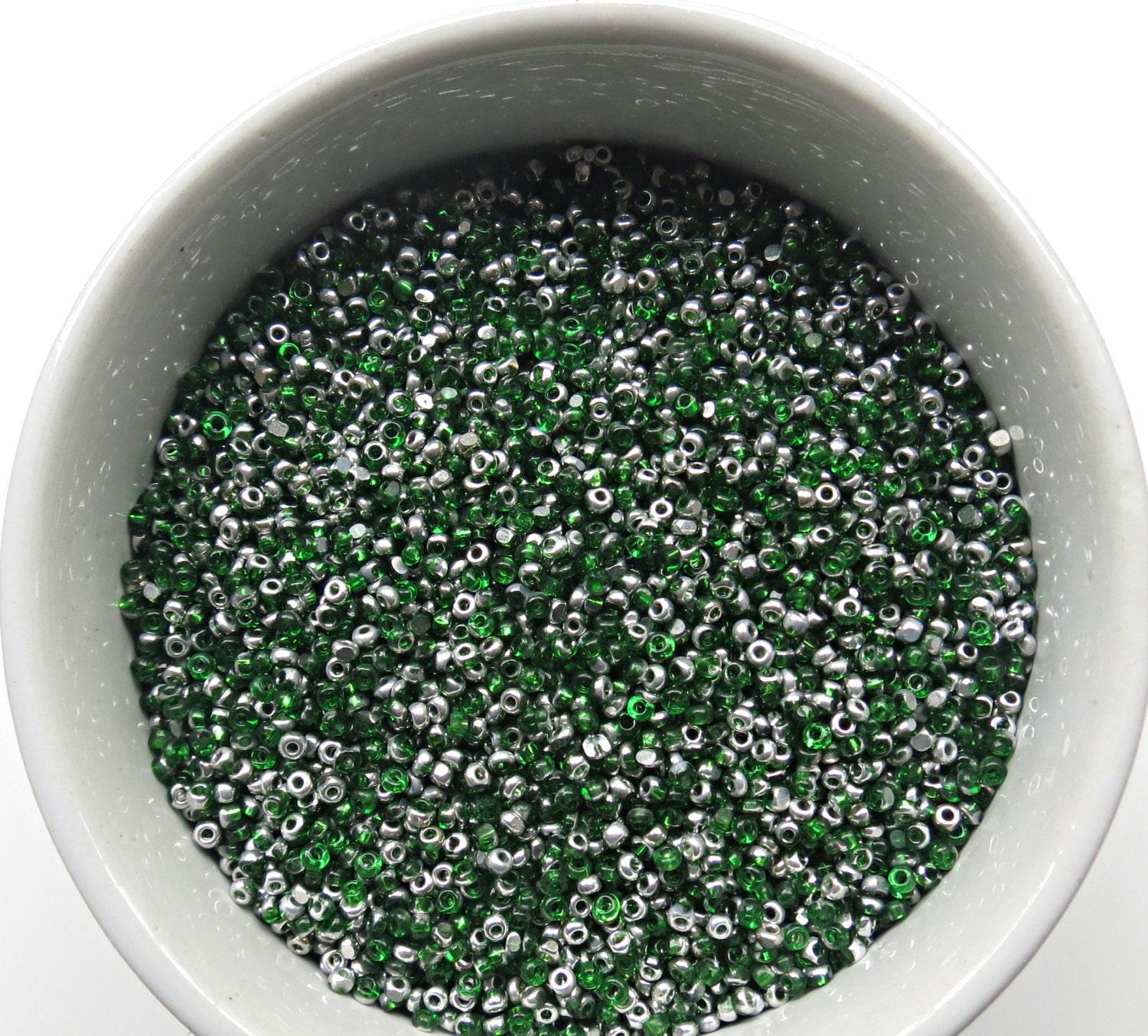 11/0 Charlotte true Cut Beads Patina Transparent Light Emerald Silver 10/20/50/250/500 Grams vintage findings, embroidery materials, craft