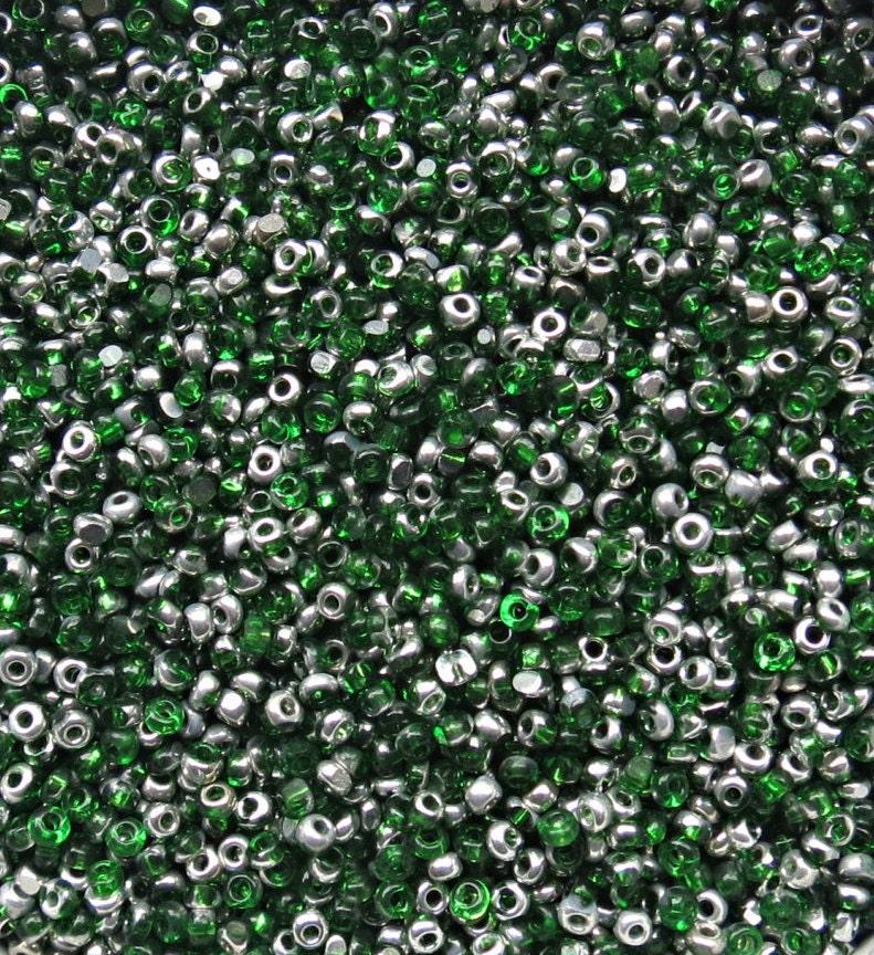 11/0 Charlotte true Cut Beads Patina Transparent Light Emerald Silver 10/20/50/250/500 Grams vintage findings, embroidery materials, craft