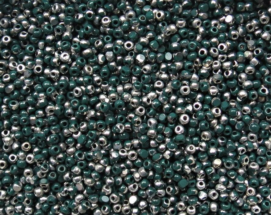 11/0 Charlotte true Cut Beads Patina Opaque Emerald Silver 10/20/50/250/500 Grams