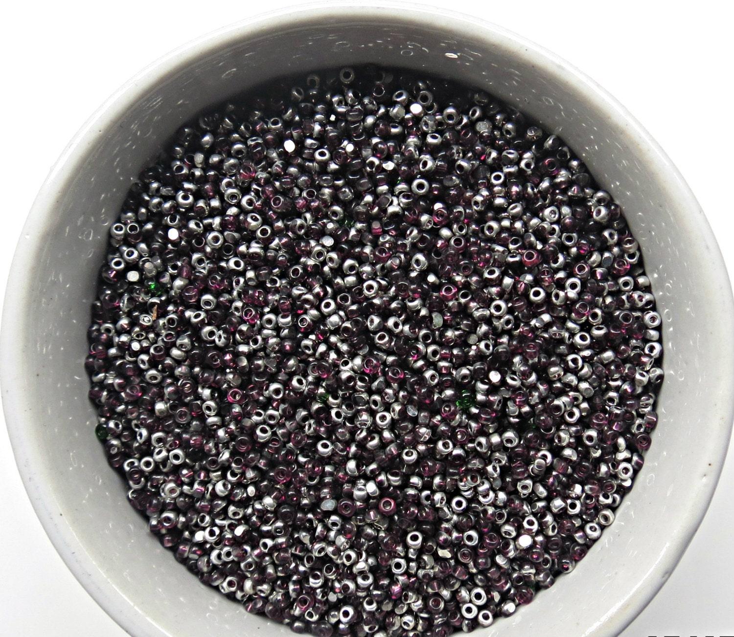 13/0 Charlotte Cut Beads Patina Transparent Amethyst Silver 5/10/20/50/250/500 Grams glass beads, jewelry supply, findings, craft supply