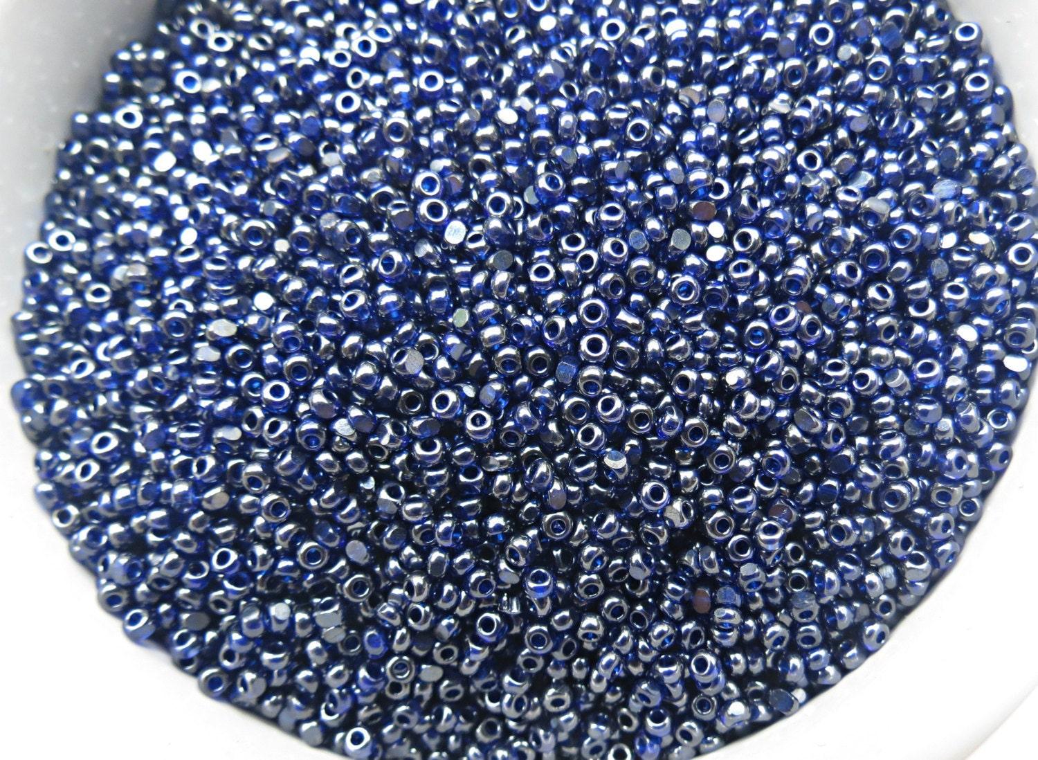 11/0 Charlotte true Cut Beads Ionized Royal Blue Transparent 10/20/50/250/500 Grams embroidery materials, jewelry making, vintage beads