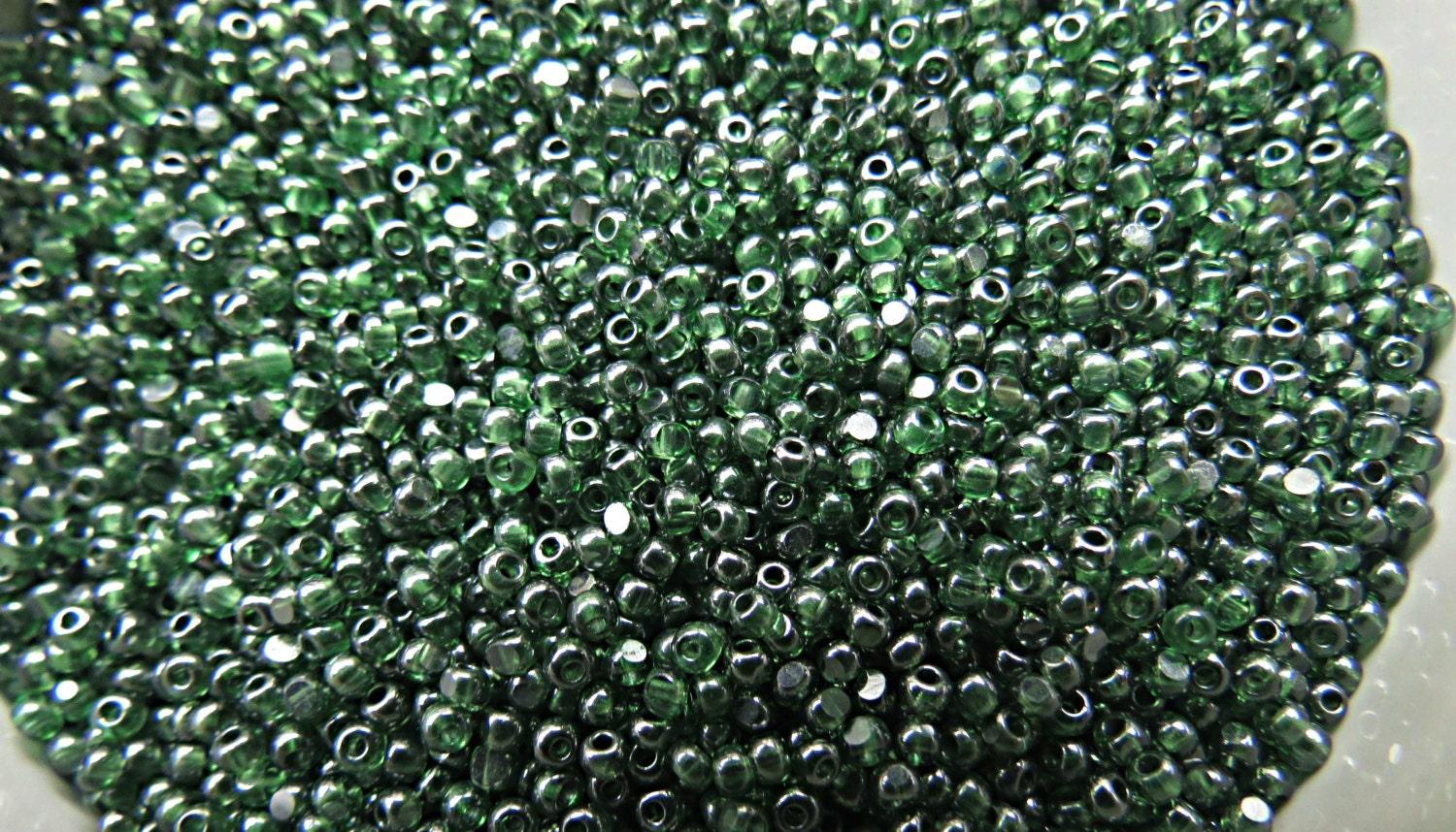11/0 Charlotte true Cut Beads Ionized Emerald Transparent 10/20/50/250/500 Grams PREMIUM SEED Beads, vintage supplies