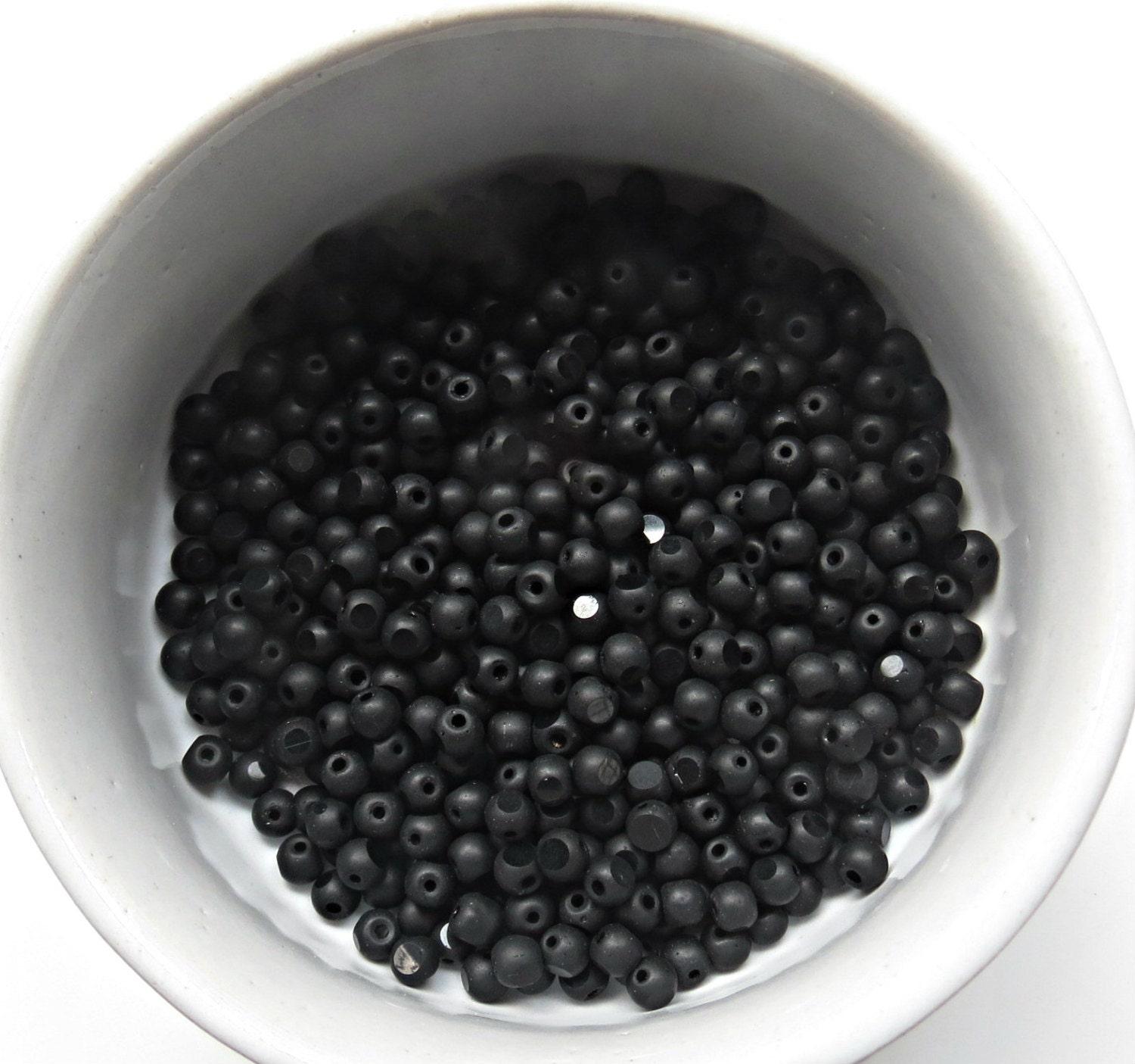 4MM Charlotte Cut Beads Frosted Black Matt 10/20/50/250/500 Grams