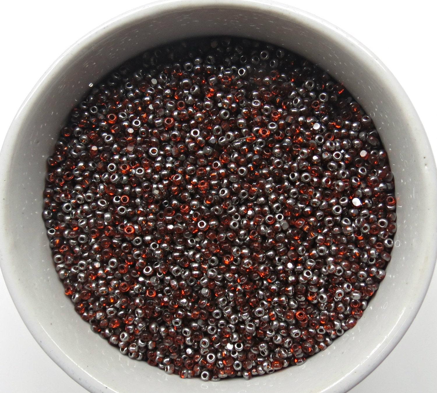 11/0 Charlotte Cut Beads Patina Transparent Light Orange Gun Metal 10/20/50/250/500 Grams 1300 Pieces