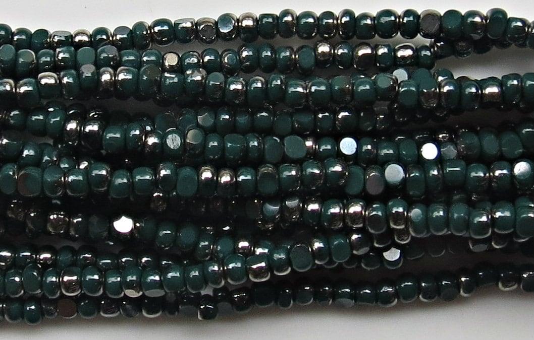 11/0 Charlotte true Cut Beads Patina Opaque Emerald Gun Metal 10/20/50/250/500 Grams 1300 Pieces