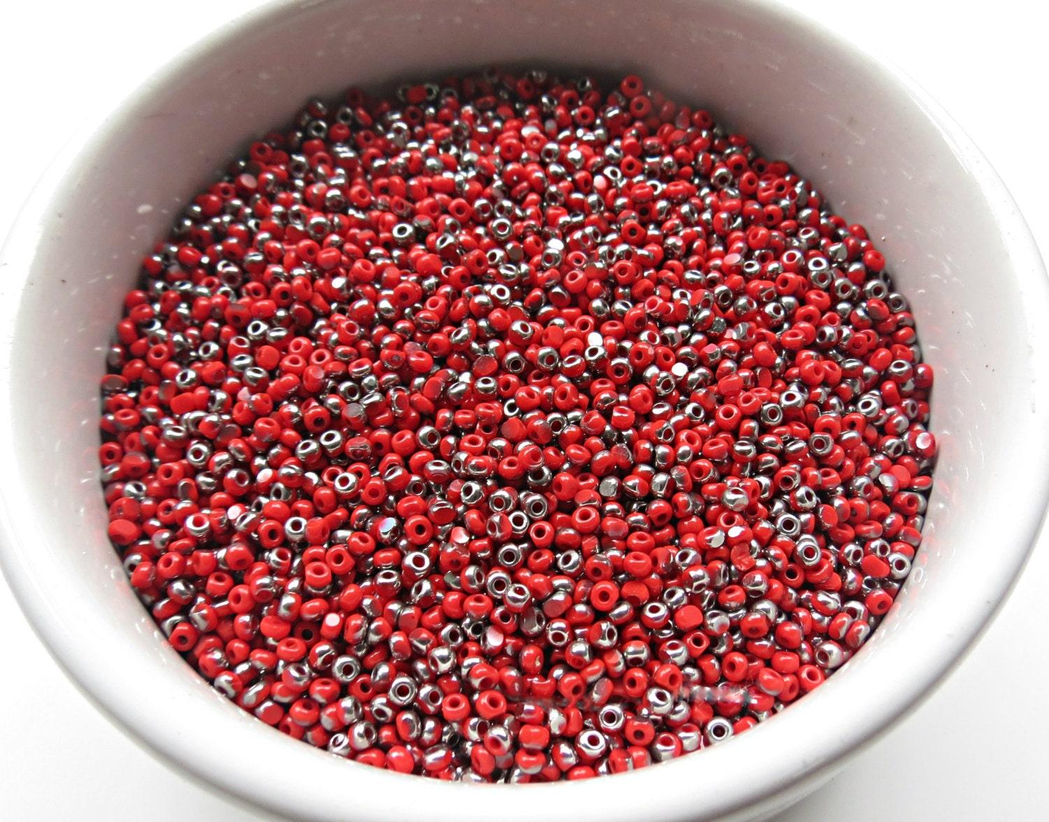 11/0 Charlotte Cut Beads Patina Light Red Opaque Gun Metal 10/20/50/250/500 Grams 1300 Pieces