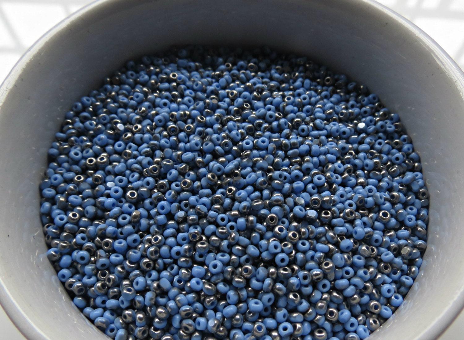 11/0 Charlotte true Cut Beads 2 MM Light Patina Light Sapphire Opaque Gun Metal 10/20/50/250/500 Grams vintage findings, embroidery material