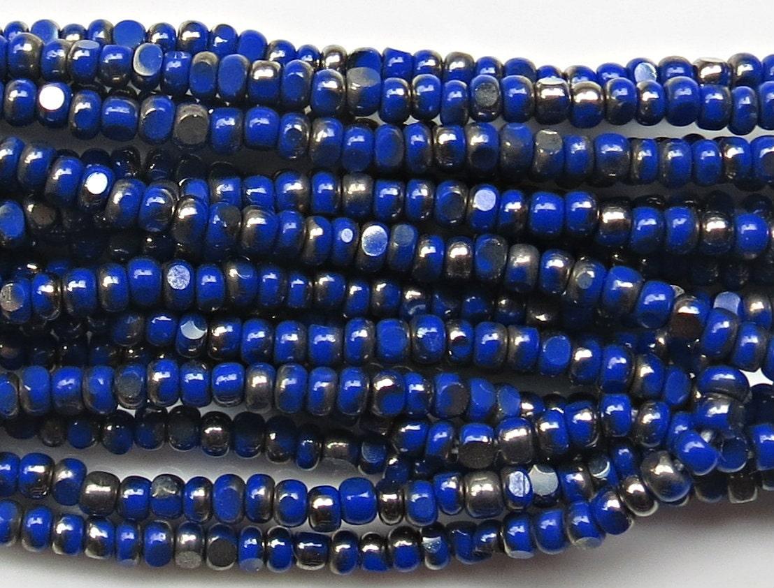 11/0 Charlotte true Cut Beads Patina Opaque Royal Blue Gun Metal 10/20/50/250/500 Grams 1300 Pieces