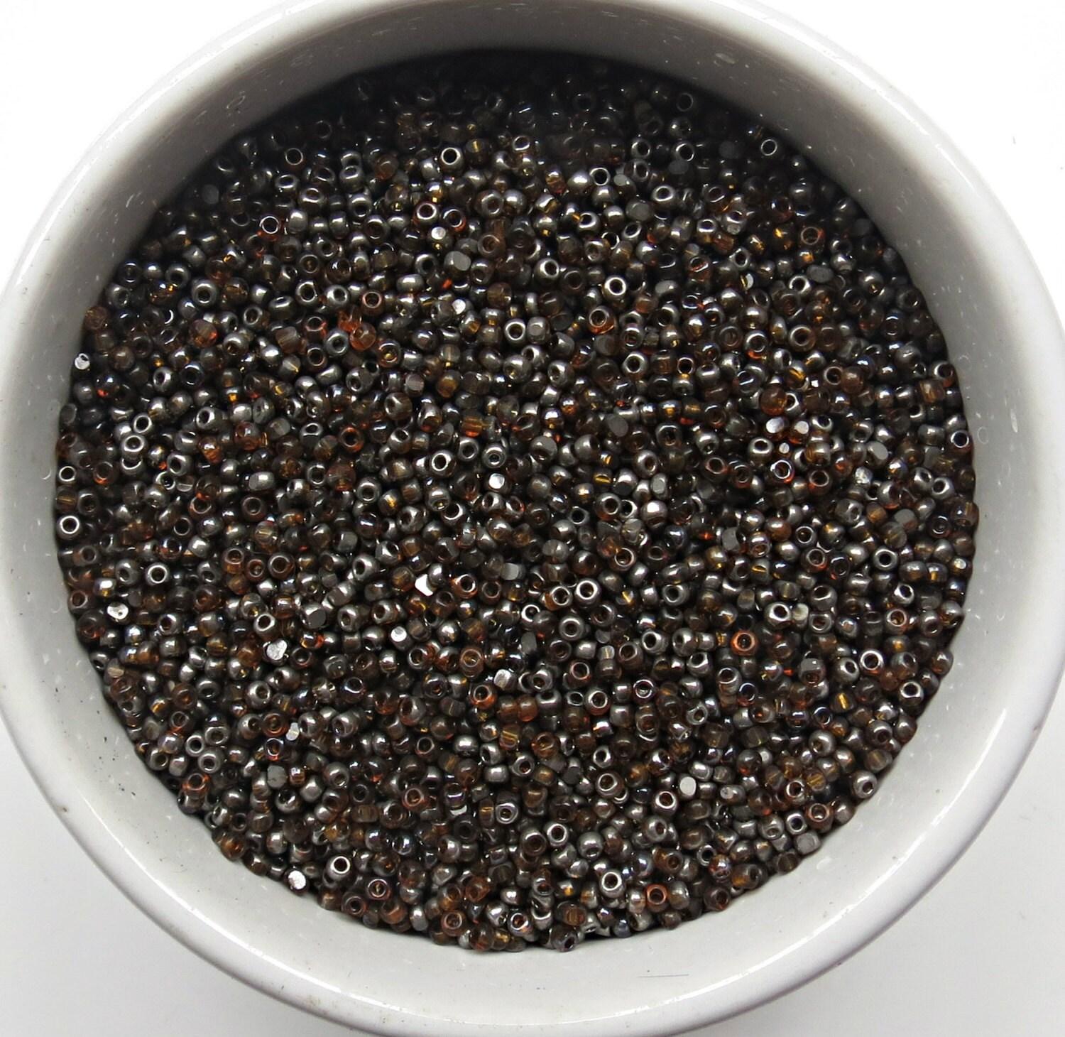 11/0 Charlotte true Cut Beads Patina Topaz transparent Gun Metal 10/20/50/250/500 Grams 1300 Pieces