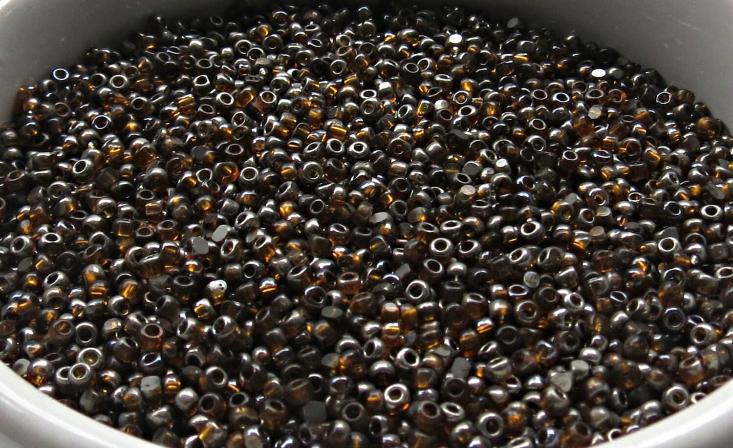11/0 Charlotte true Cut Beads Patina Topaz transparent Gun Metal 10/20/50/250/500 Grams 1300 Pieces