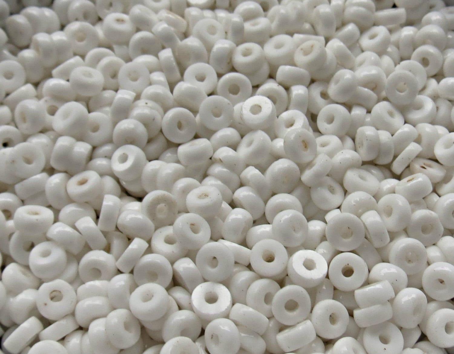 5MM Glass Sequins High Glaze Chalk White 5/10/20 Grams