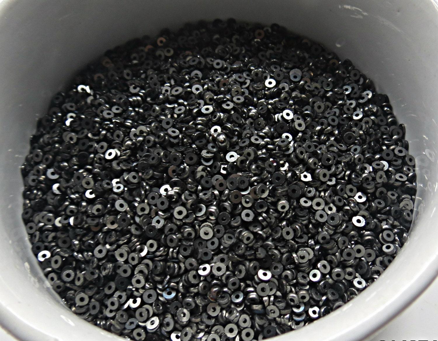 3MM Glass Sequins High Glaze Gun Metal 5/10/20 Grams