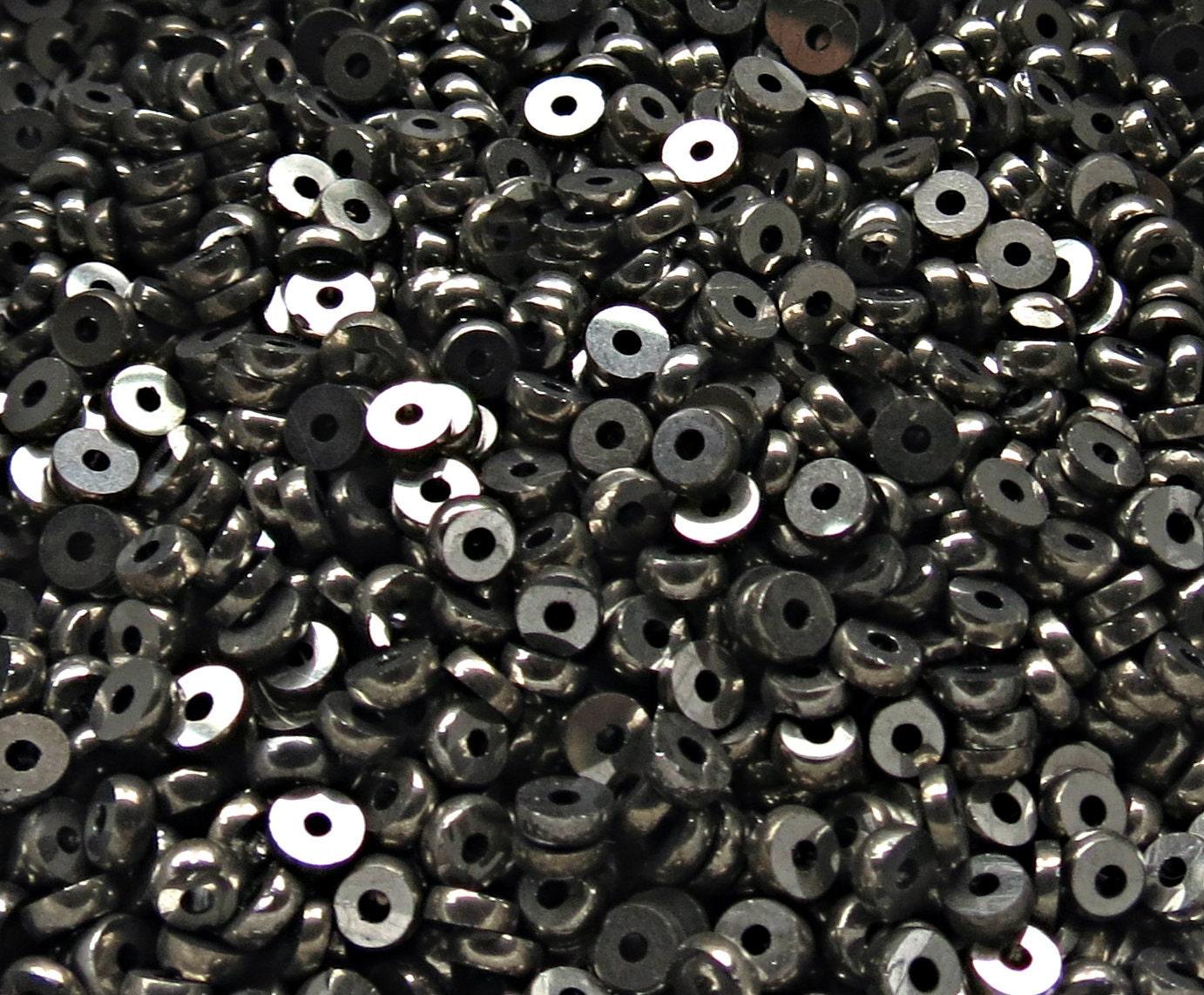 2MM Glass Sequins High Glaze Gun Metal 5/10/20 Grams