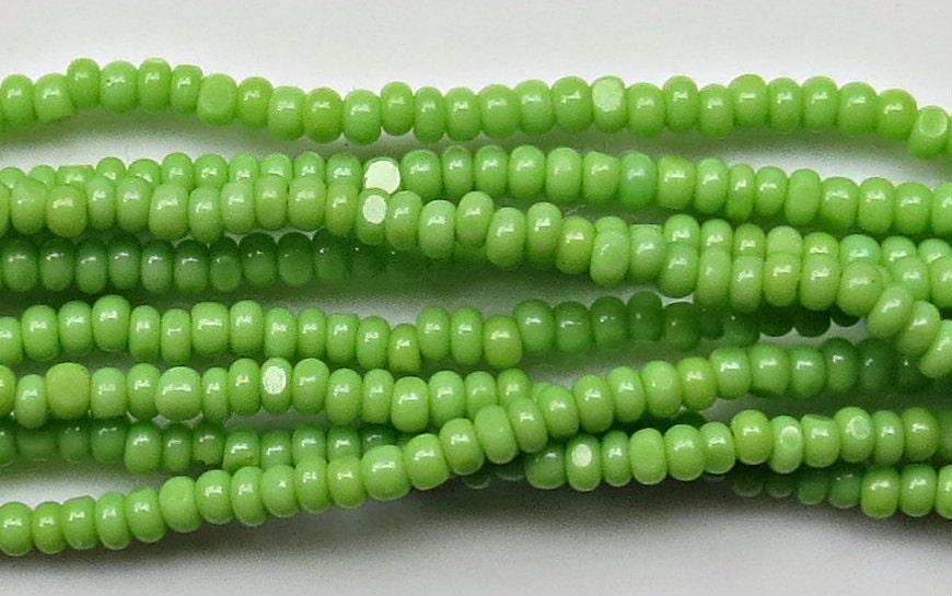 13/0 Charlotte Cut Beads Opaque Peridot 5/10/20/50/250/500 Grams craft supplies, jewelry making, embroidery materials, vintage beads, rare