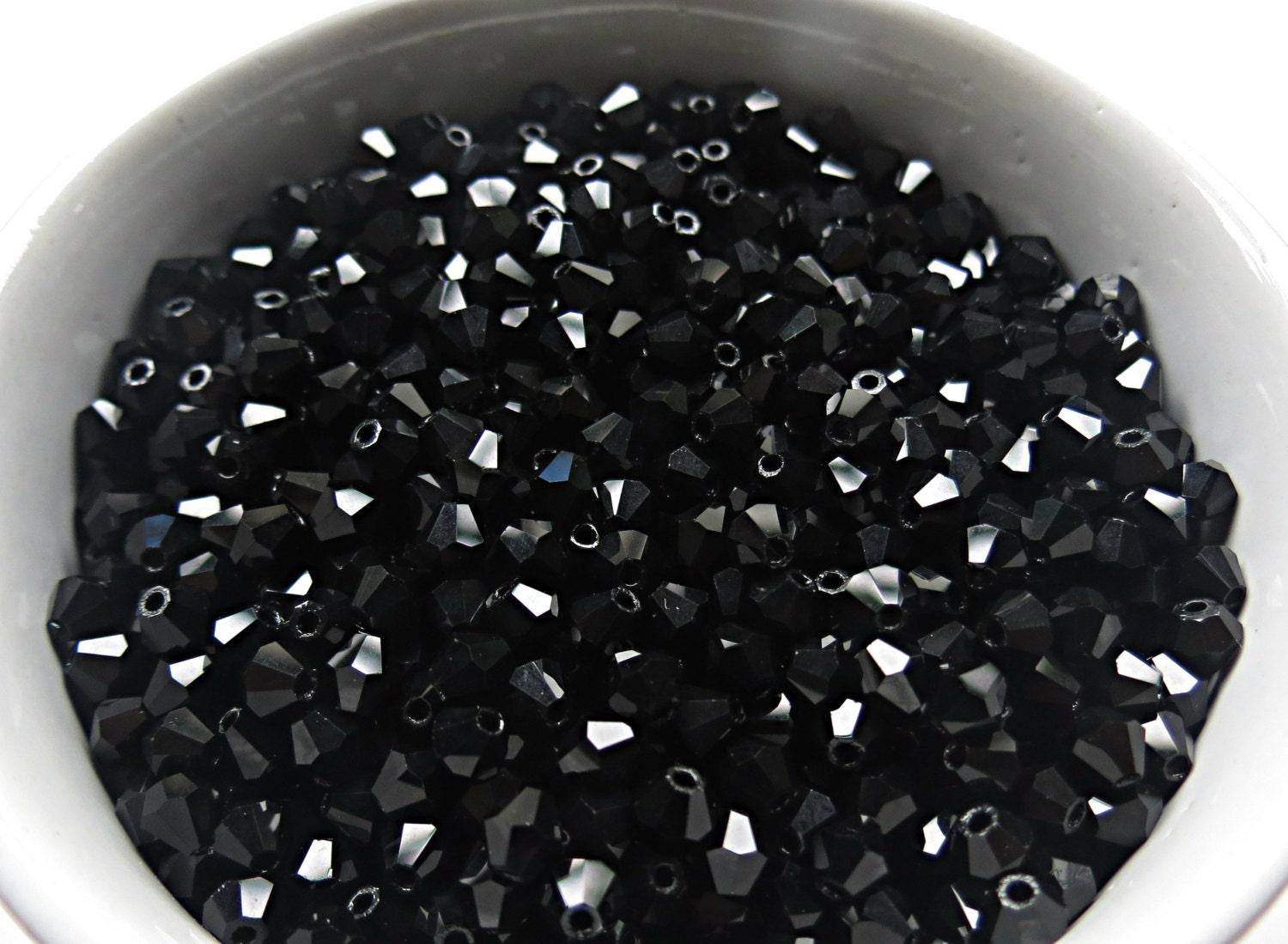 Czech Bicone Jet Black 4mm beads 36/72/144/432/720 Pieces loose beads, jewelry making, craft supplies, winter