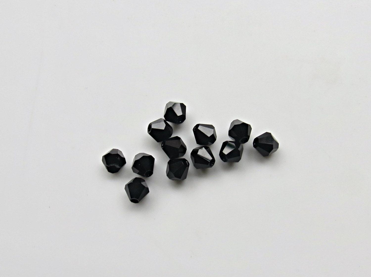 Czech Bicone Jet Black 4mm beads 36/72/144/432/720 Pieces loose beads, jewelry making, craft supplies, winter