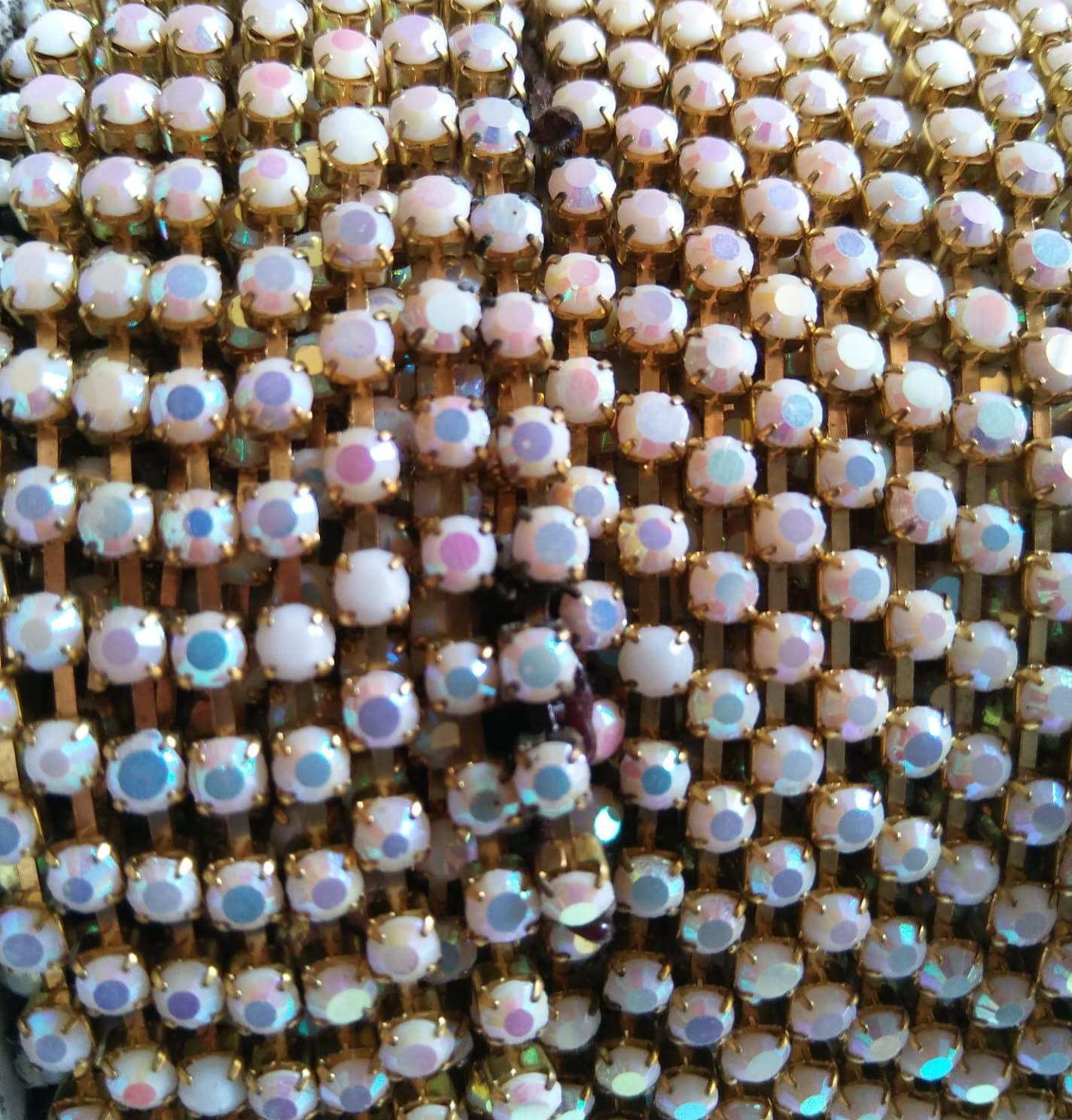 12 SS Rhinestone Chain Vintage Glass Chalk White Aurore Boreale 3mm 1/2/5/15 Meters