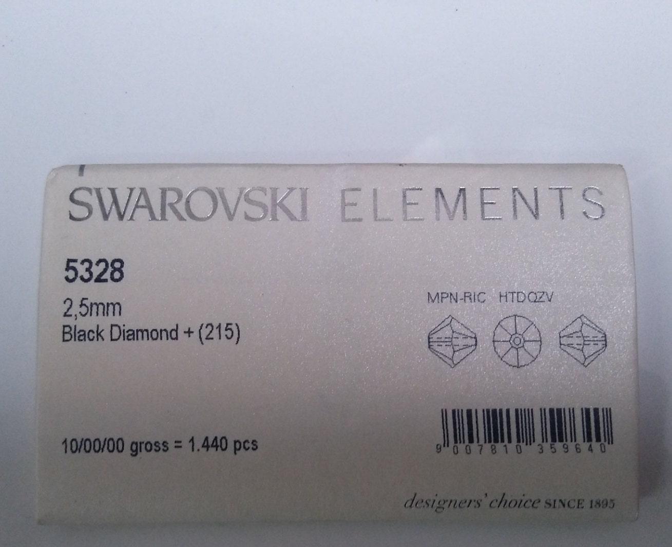 2.5mm Black Diamond Swarovski Bicone Xillion Cuts 36/72/144/432/1000 Pieces (215) 5328 Jewelry making beads