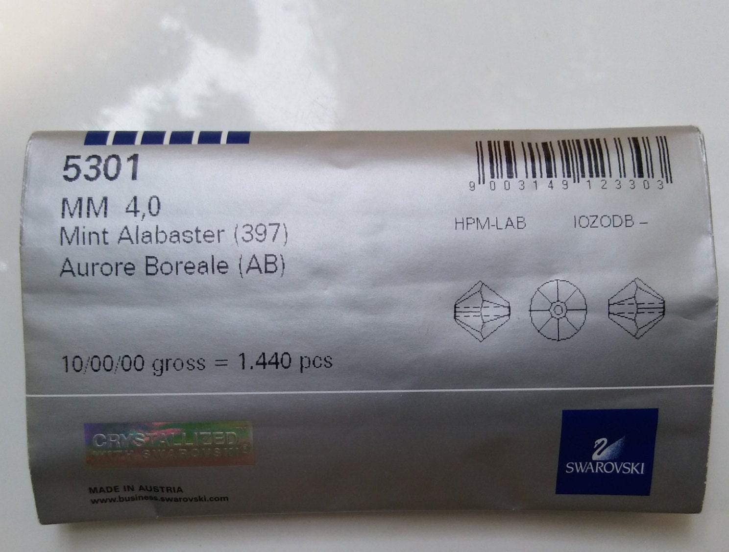 4mm Mint Alabaster Aurore Boreale Swarovski Bicone Cuts 36/72/144/432/720 Pieces embroidery materials, jewelry making