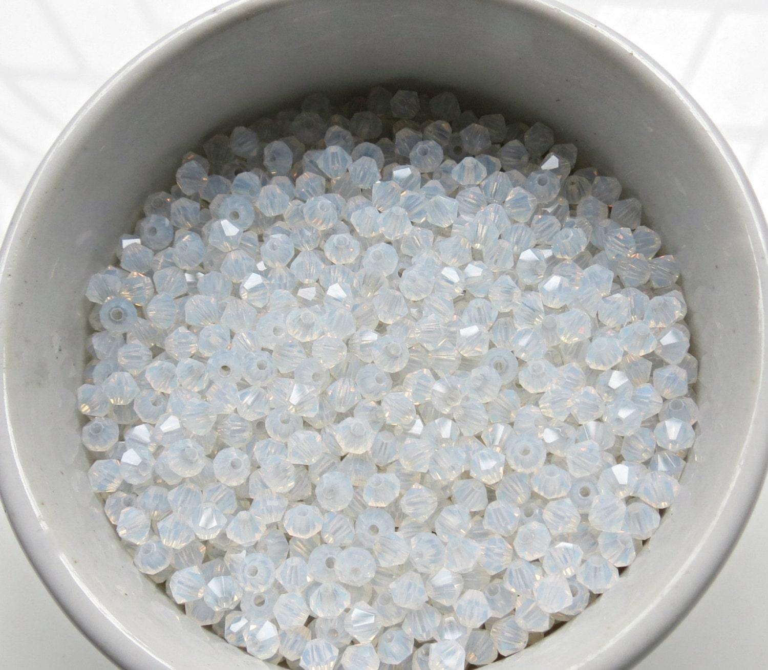 4/5mm White Opal Swarovski Bicone beads 12/36/72/144/432/720 Pieces embroidery materials, jewelry findings