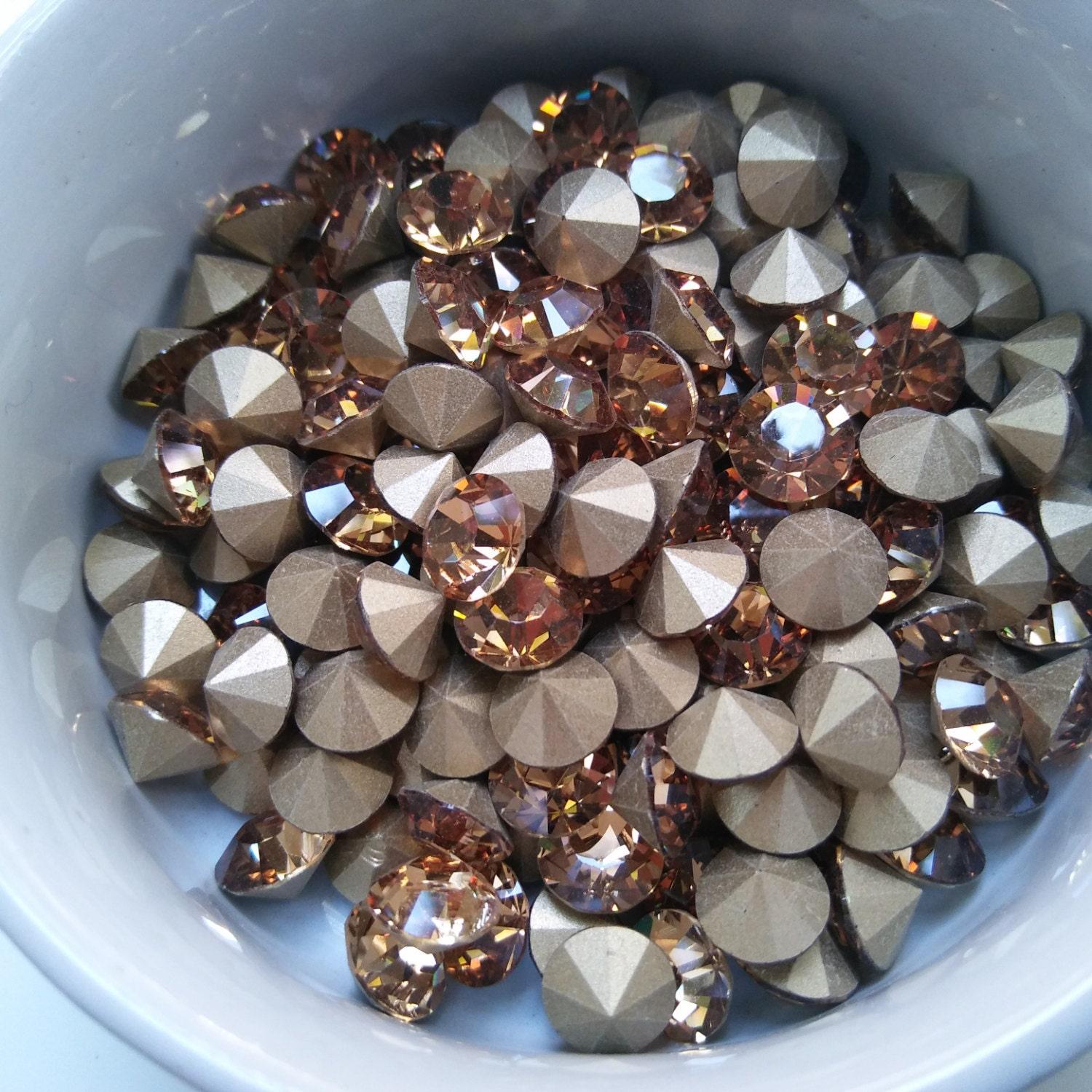 Swarovski 28ss/38ss Chaton Round Light Colorado Topaz 6/12/24/100/300/500 Pieces
