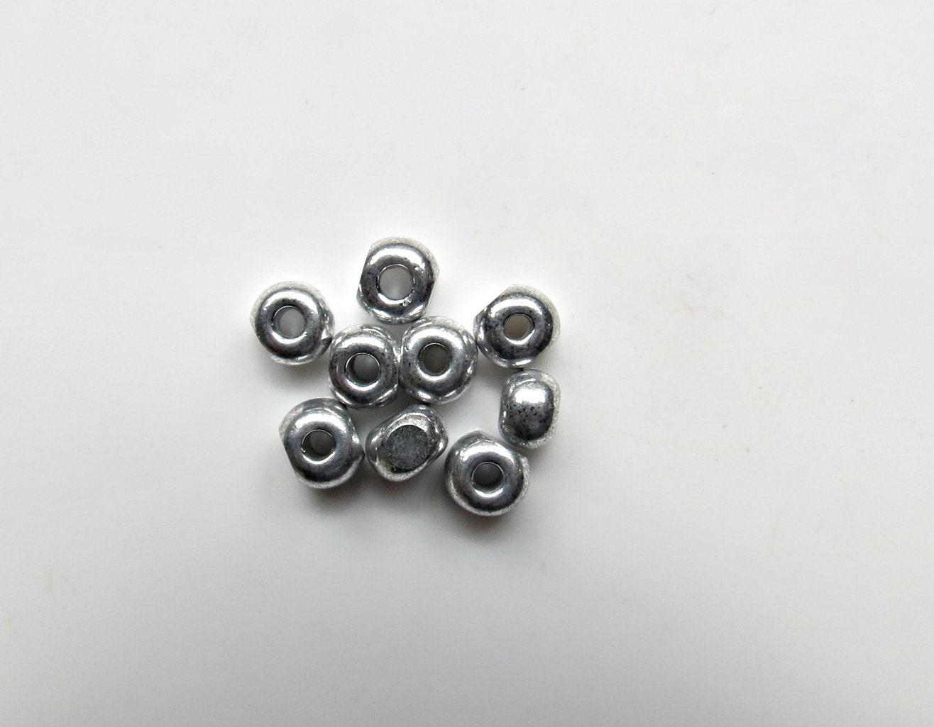 6/0 Charlotte Cut Beads Metallic Aluminium Silver 10/20/50/250/500 Grams glass beads, jewelry supply, vintage findings, craft supply