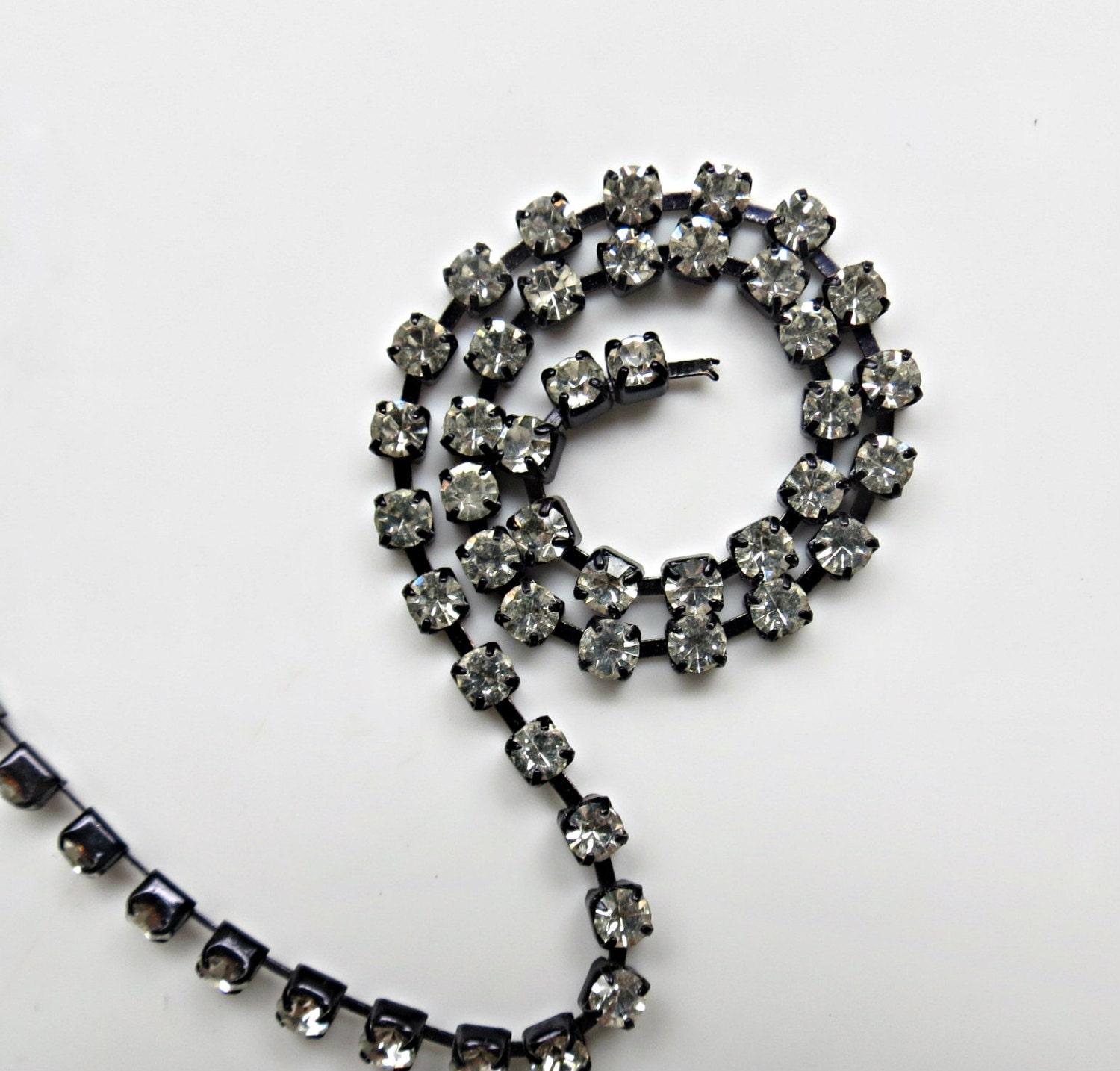 12SS Rhinestone Chain Vintage Machine cut Crystal Plated 3mm embroidery materials craft vintage findings, lace, strass chains, embellishment