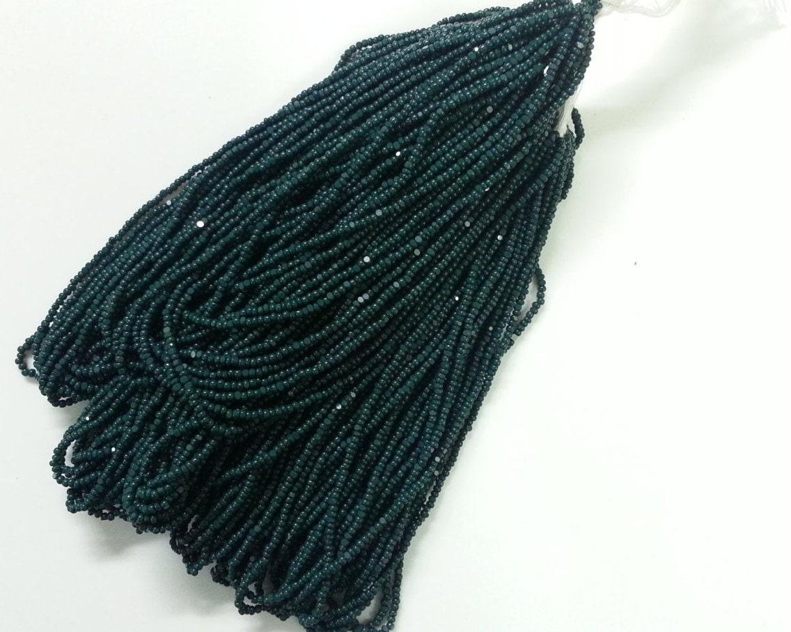 11/0 Hanks Charlotte Cut Beads 53270 Emerald Opaque 1/5/25/50/100 Hanks 2.0mm glass beads, jewelry supply, findings, craft supply vintage