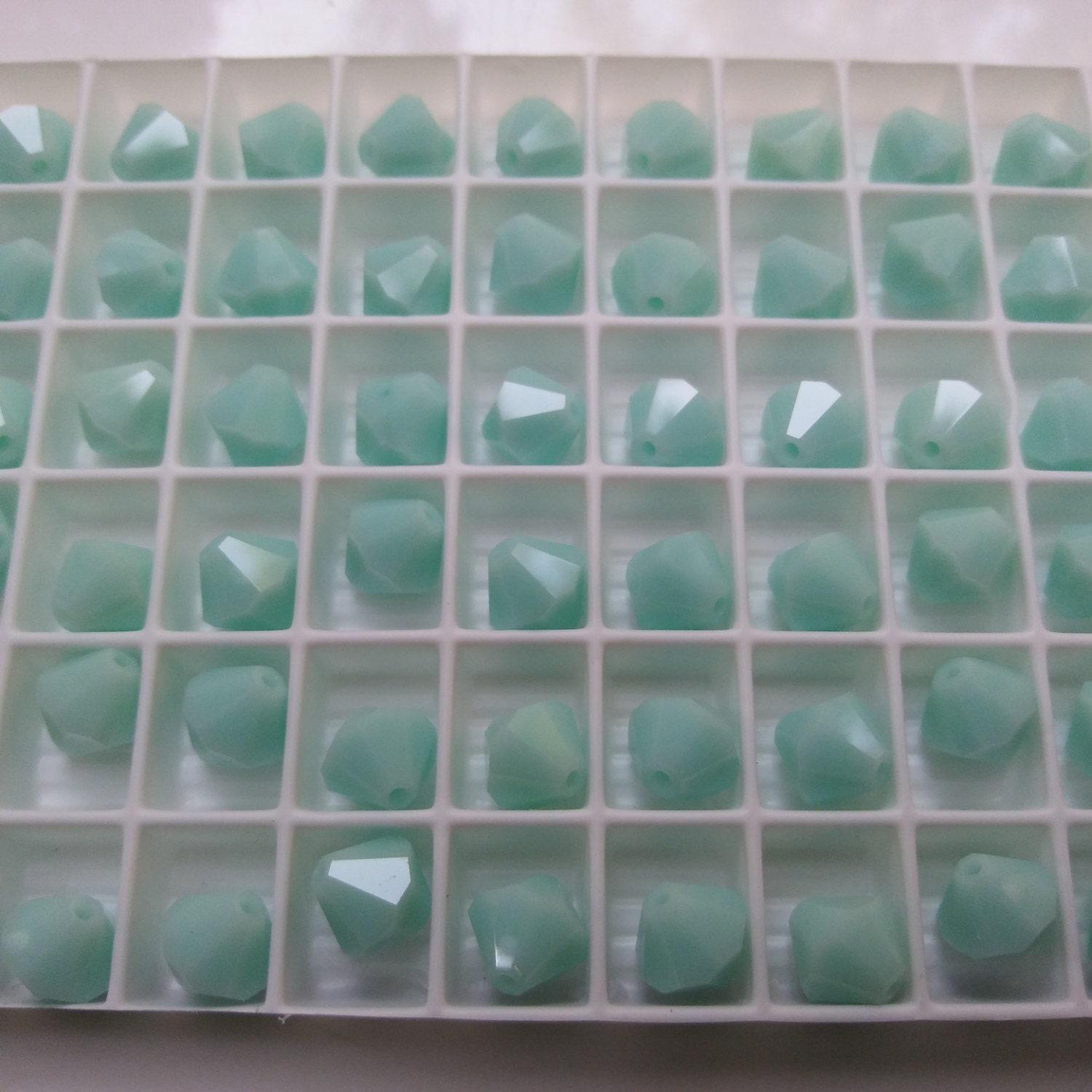 6/8 MM Mint Alabaster Swarovski Bicone Beads 12/36/72/144/288 Pieces (397) embroidery materials, rare jewelry findings, craft rare supplies