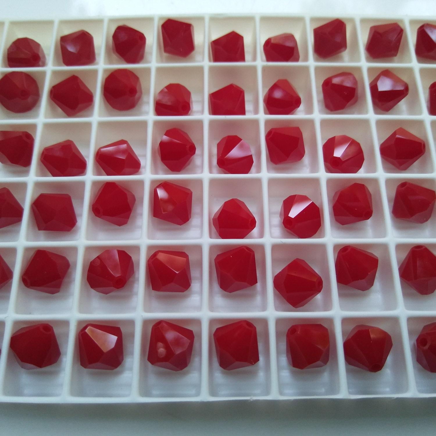 6/8 MM Dark Red Coral Swarovski Bicone Beads 12/36/72/144/288 Pieces (396) Embellishments bridals, PREMIUM MATERIALS, Jewlery making beads