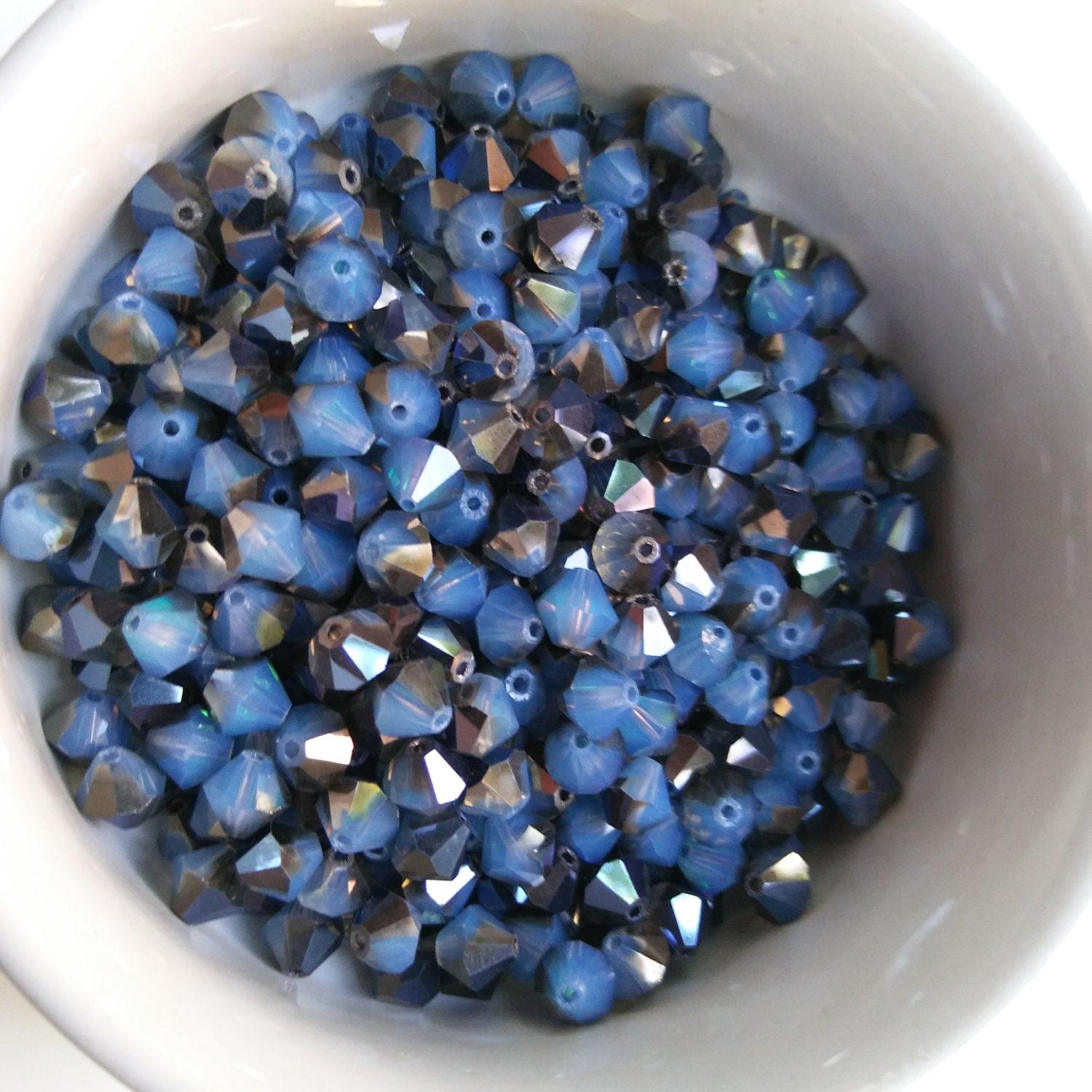 4/6mm White Opal Sky Blue Swarovski Bicone Cuts 20 Gross (2880 Pieces) Rare findings, jewelry making, craft supplies, embellishment