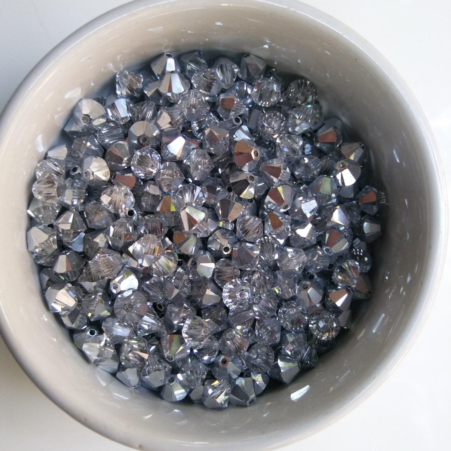 6mm Crystal Comet Argent Light Bicone beads Cuts 20 Gross (2880 Pieces) Rare findings, jewelry making, craft supplies, embellishment