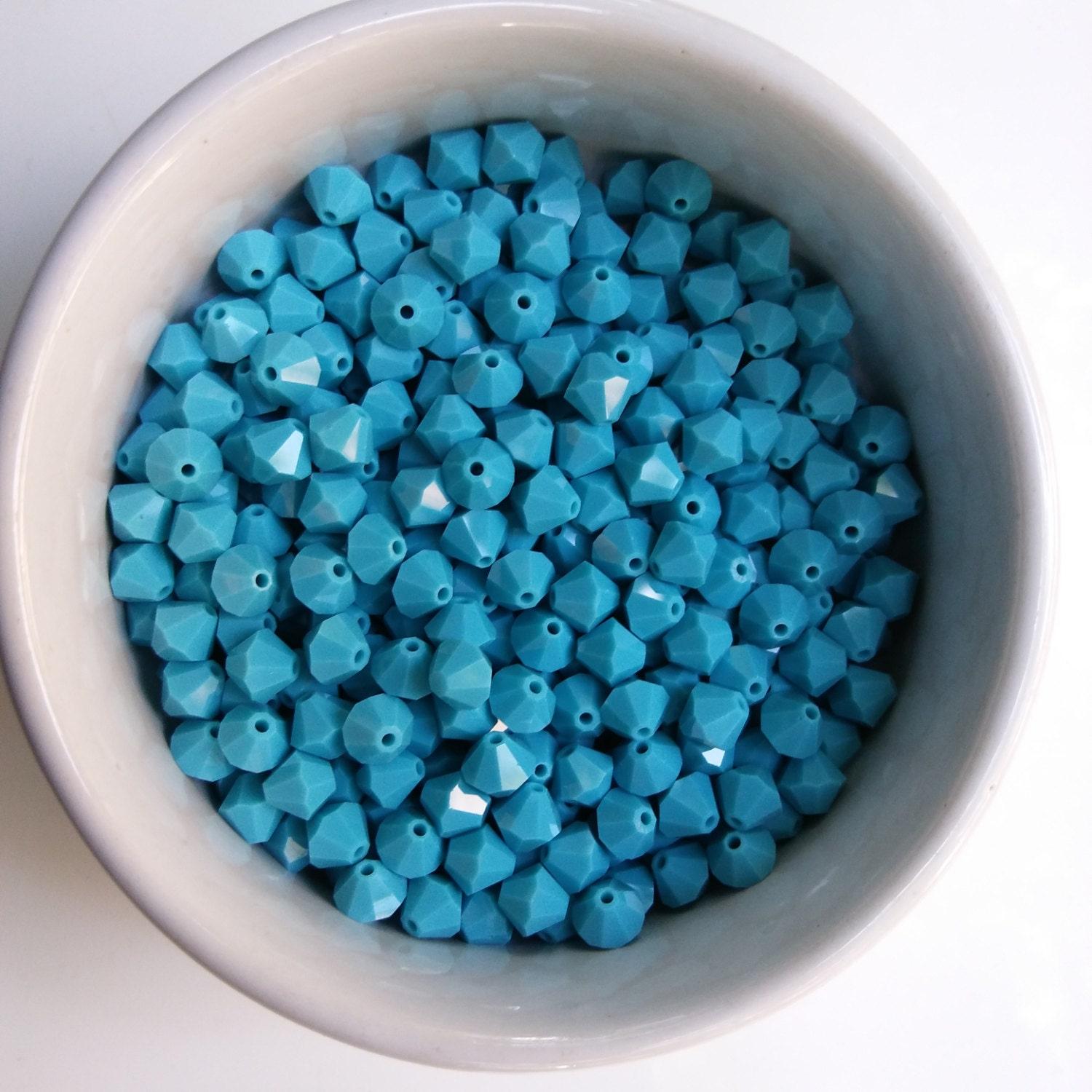 6/8 MM Turquoise Swarovski Bicone beads Cuts 6/12/24/36/72/144/288 Pieces (267) jewelry supplies, vintage findings, embroidery materials