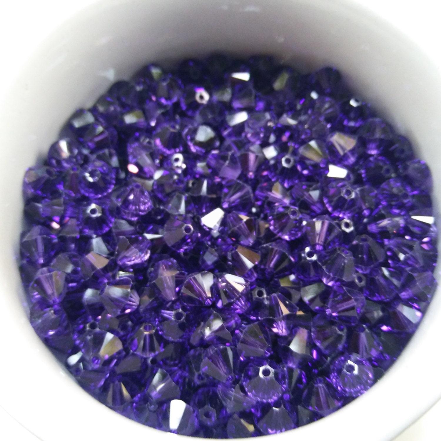 4/6MM Purple Velvet Swarovski Bicone Beads 36/72/144/432/720 Pieces (277) rare beads, jewelry supplies, embroidery materials, vintage supply