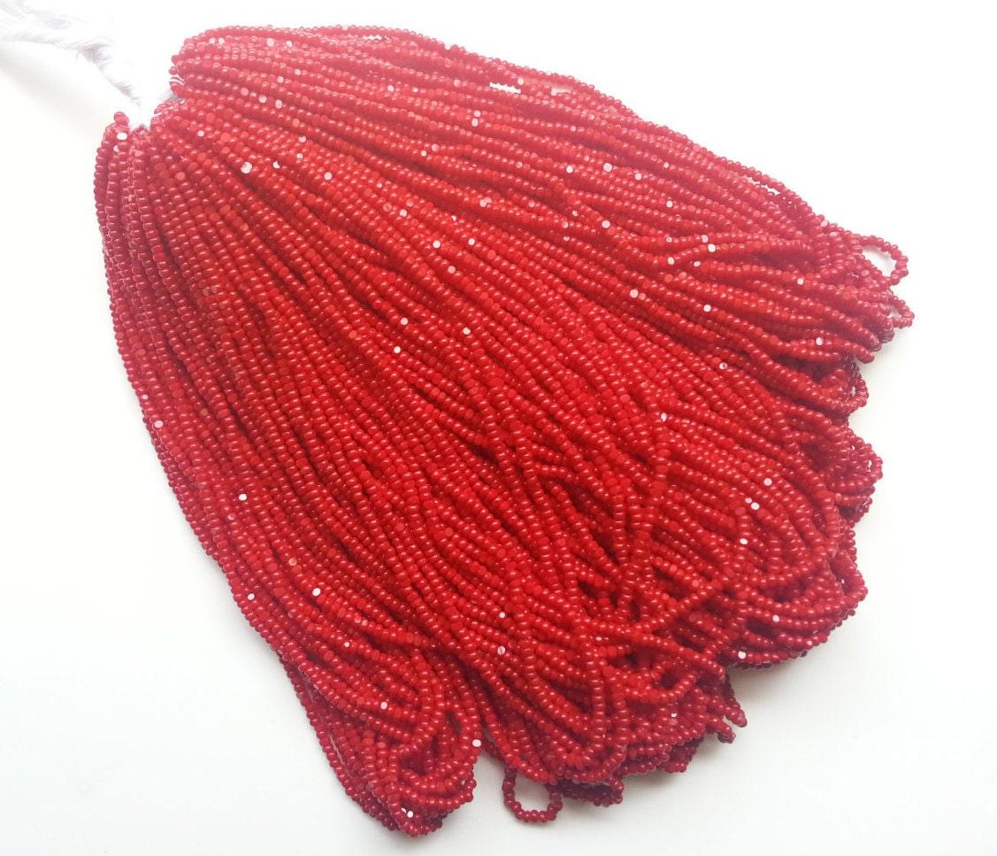 11/0 Hanks Charlotte Cut Beads 93210 Opaque Cherry Red 1/5/25/50/100 Hanks 2.0mm glass beads, jewelry supply, findings, craft supply vintage