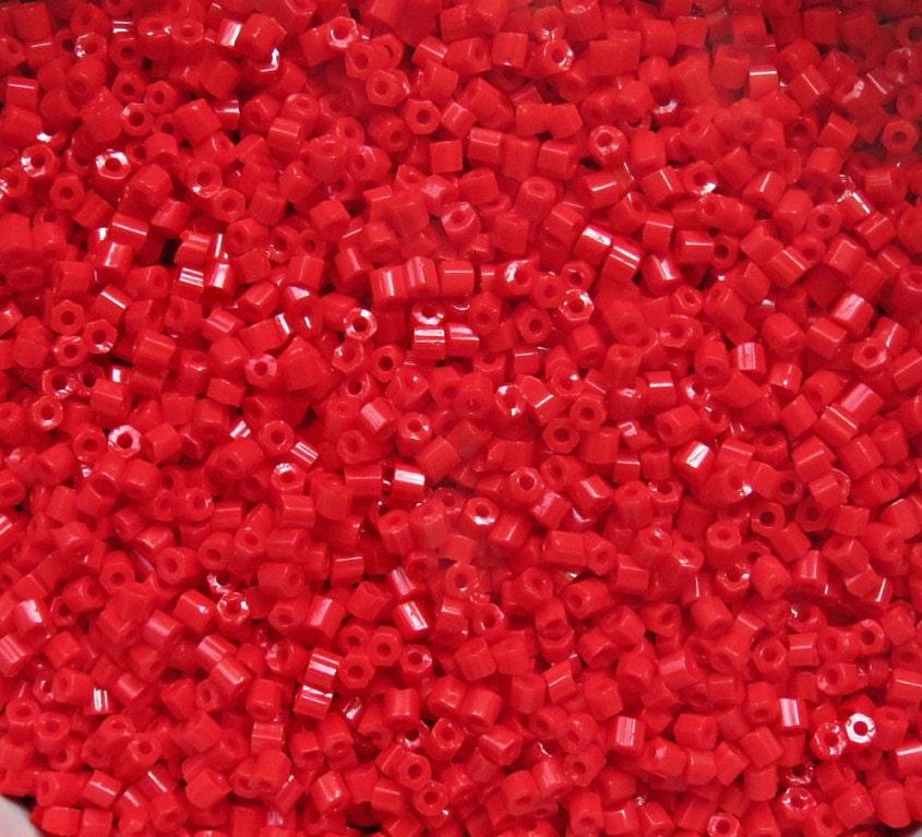 11/0 2 Cuts Bright Red Opaque Seed Beads Vintage Czech Beads 50/100/500 Grams