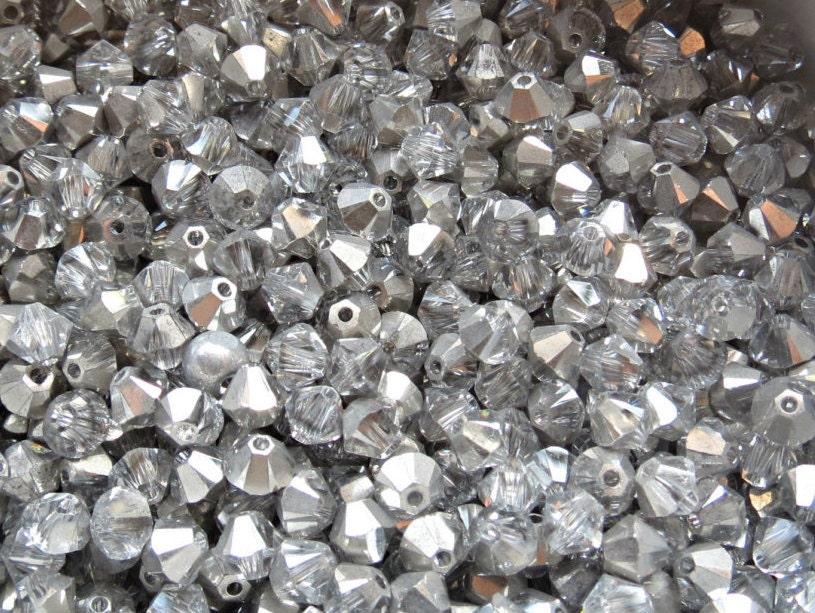 Crystal Cal (4mm) (comet Argent Light) Swarovski Bicone beads 72/144/432/1000 Pieces craft supplies, love beads, vintage findings